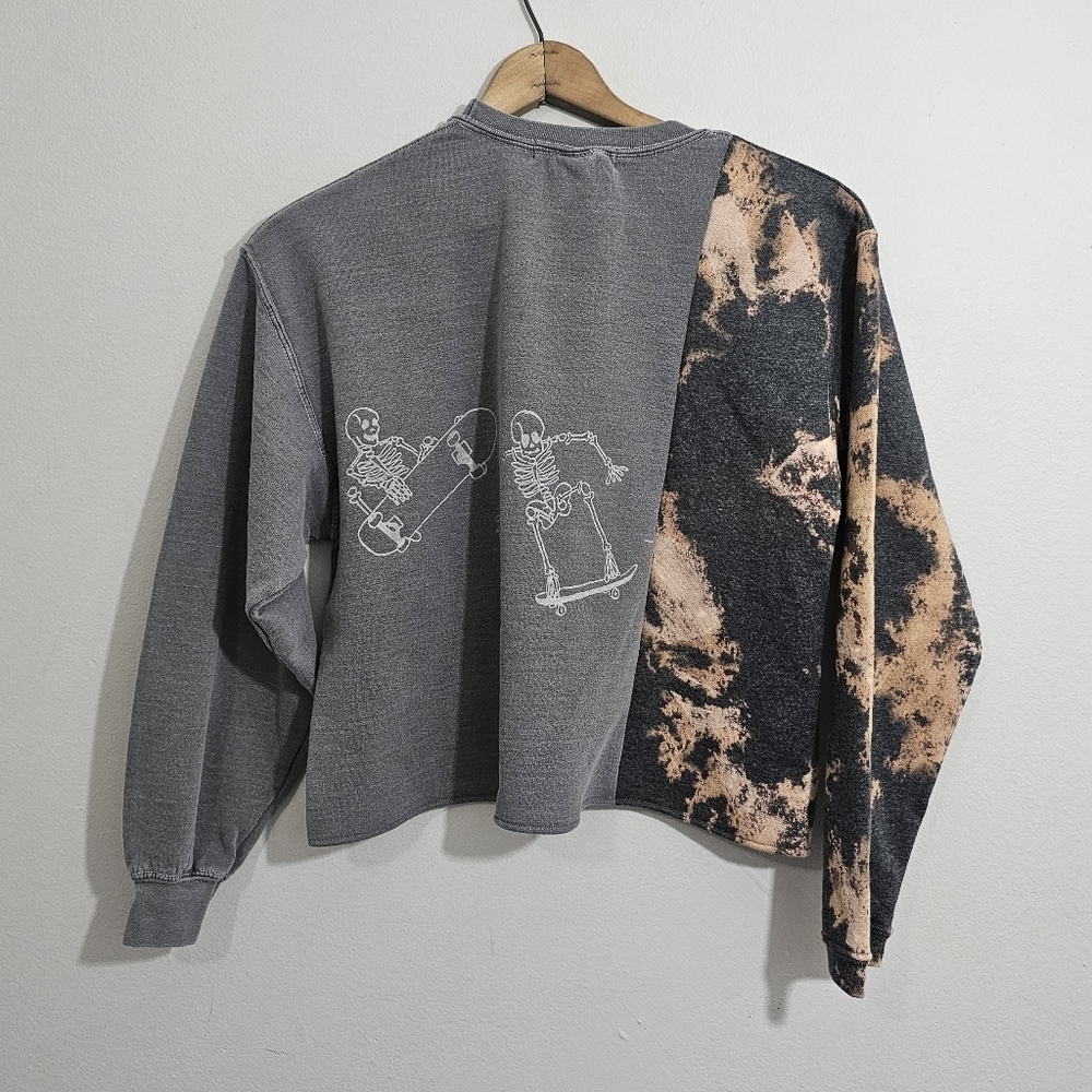 Custom Upcycled Reworked Urban Outfitters Skeleton Sweatshirt - Picture 2 of 3